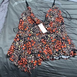 Multicolored Asymmetrical Halter top